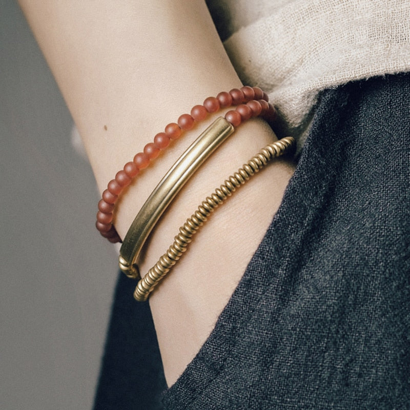 Agate Stone & Copper Handmade Bracelets Unisex Jewellery