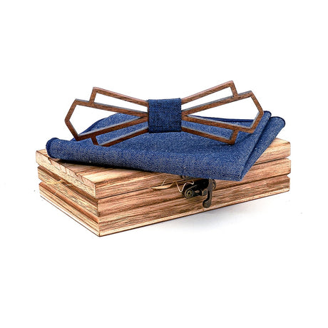 Art Deco Wooden Bow Tie & Handkerchief Boxed Gift Sets