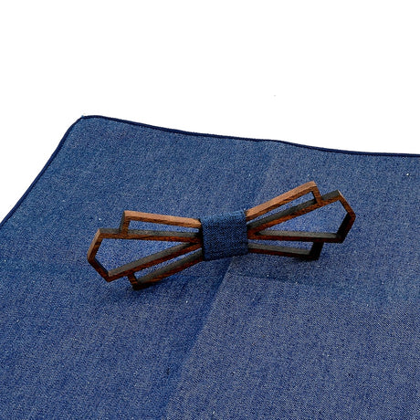 Art Deco Wooden Bow Tie & Handkerchief Boxed Gift Sets