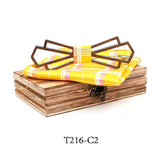 Art Deco Wooden Bow Tie & Handkerchief Boxed Gift Sets