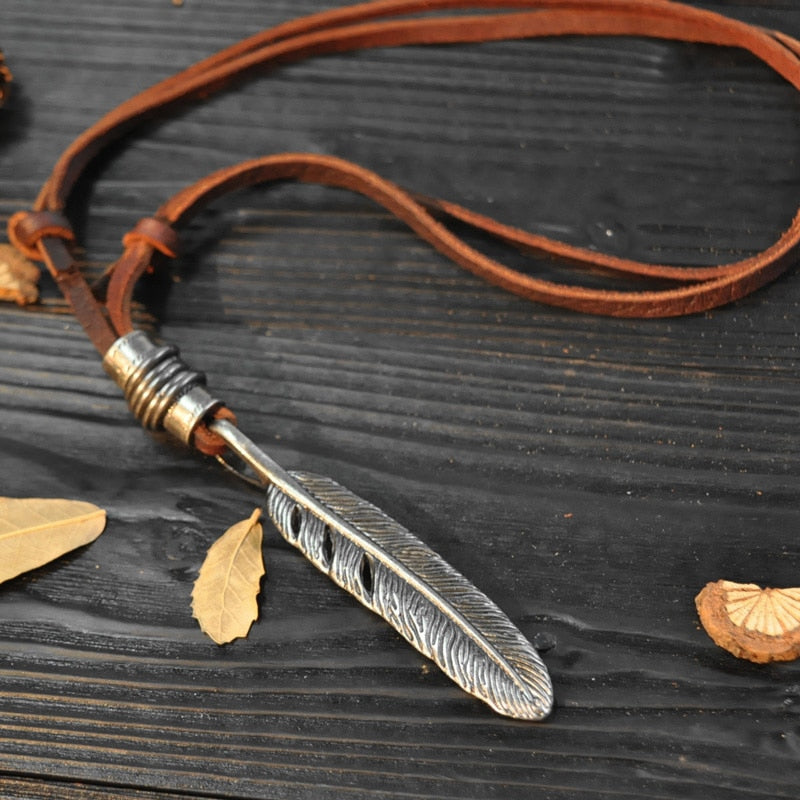 The Wishing Feather Leather Necklace