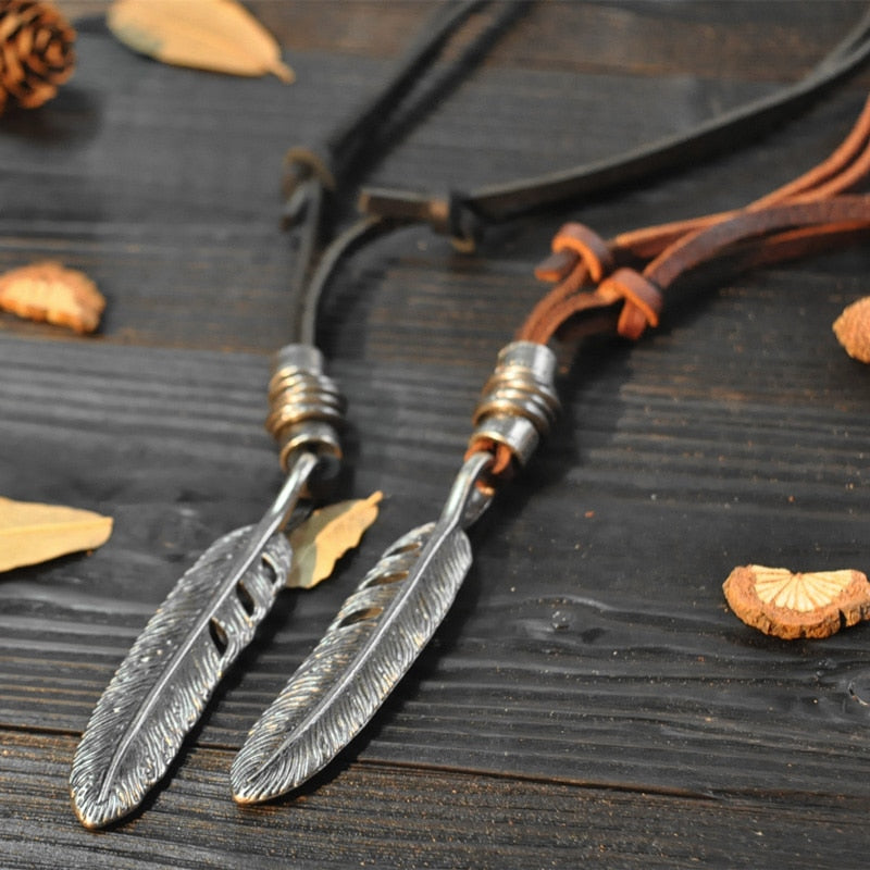The Wishing Feather Leather Necklace