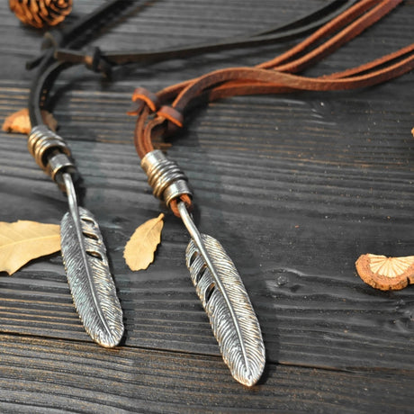The Wishing Feather Leather Necklace