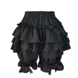 Black/White Lolita Shorts Lace Ruffled Elastic Waist Cotton Bloomers