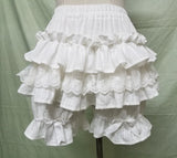 Black/White Lolita Shorts Lace Ruffled Elastic Waist Cotton Bloomers