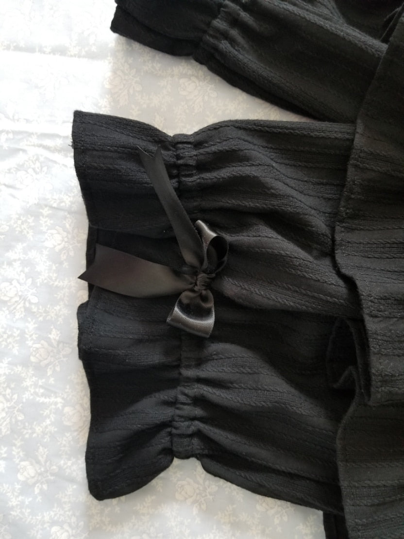 Black/White Lolita Shorts Lace Ruffled Elastic Waist Cotton Bloomers