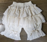 Black/White Lolita Shorts Lace Ruffled Elastic Waist Cotton Bloomers