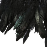 Black Natural Feather Wrist Cuffs with Ribbon Ties