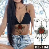 Chest Temporary Tattoo Waterproof Lace Totem Lotus Mandala