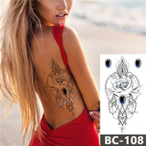 Chest Temporary Tattoo Waterproof Lace Totem Lotus Mandala