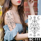 Chest Temporary Tattoo Waterproof Lace Totem Lotus Mandala