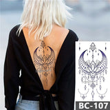 Chest Temporary Tattoo Waterproof Lace Totem Lotus Mandala