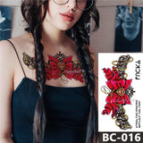 Chest Temporary Tattoo Waterproof Lace Totem Lotus Mandala