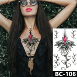Chest Temporary Tattoo Waterproof Lace Totem Lotus Mandala