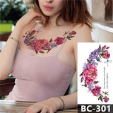 Chest Temporary Tattoo Waterproof Lace Totem Lotus Mandala