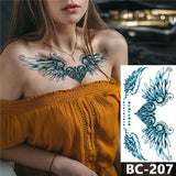 Chest Temporary Tattoo Waterproof Lace Totem Lotus Mandala