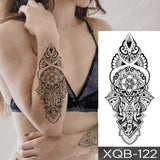 Waterproof Temporary Tattoos Snake Flower Rose Mandala Lace Fox Lion Cat Tree