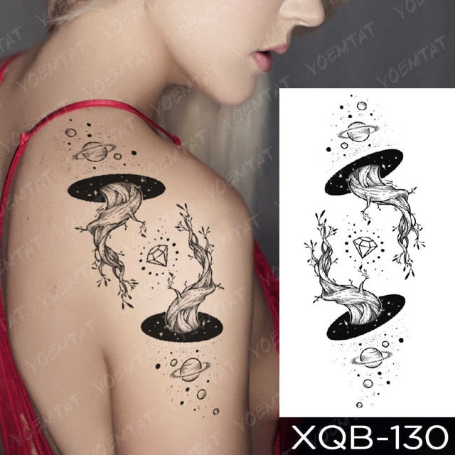 Waterproof Temporary Tattoos Snake Flower Rose Mandala Lace Fox Lion Cat Tree