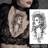 Waterproof Temporary Tattoos Snake Flower Rose Mandala Lace Fox Lion Cat Tree