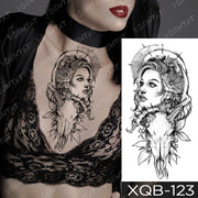 Waterproof Temporary Tattoos Snake Flower Rose Mandala Lace Fox Lion Cat Tree