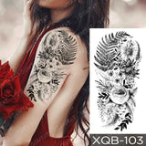 Waterproof Temporary Tattoos Snake Flower Rose Mandala Lace Fox Lion Cat Tree