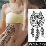 Waterproof Temporary Tattoos Snake Flower Rose Mandala Lace Fox Lion Cat Tree