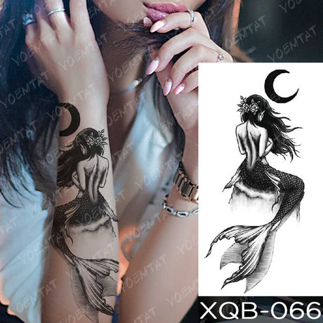 Waterproof Temporary Tattoos Snake Flower Rose Mandala Lace Fox Lion Cat Tree