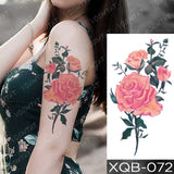 Waterproof Temporary Tattoos Snake Flower Rose Mandala Lace Fox Lion Cat Tree