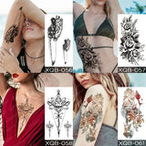 Waterproof Temporary Tattoos Snake Flower Rose Mandala Lace Fox Lion Cat Tree