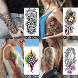 Waterproof Temporary Tattoos Snake Flower Rose Mandala Lace Fox Lion Cat Tree