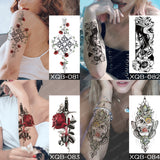 Waterproof Temporary Tattoos Snake Flower Rose Mandala Lace Fox Lion Cat Tree