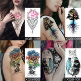 Waterproof Temporary Tattoos Snake Flower Rose Mandala Lace Fox Lion Cat Tree