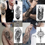 Waterproof Temporary Tattoos Snake Flower Rose Mandala Lace Fox Lion Cat Tree