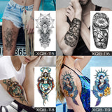 Waterproof Temporary Tattoos Snake Flower Rose Mandala Lace Fox Lion Cat Tree