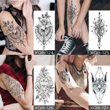 Waterproof Temporary Tattoos Snake Flower Rose Mandala Lace Fox Lion Cat Tree