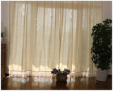 Cotton Linen Handmade Embroidered Tassel Hem Curtain