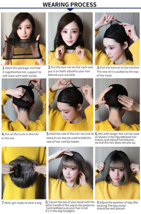 Olive Green Wig With Bangs Heat Resistant Synthetic Mid-length Wig