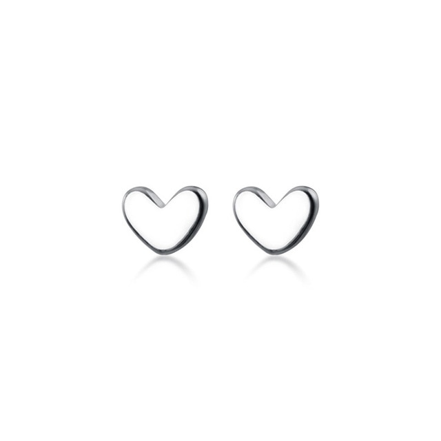 Teeny Tiny Love Heart Stud Earrings 925 Sterling Silver