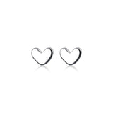 Teeny Tiny Love Heart Stud Earrings 925 Sterling Silver