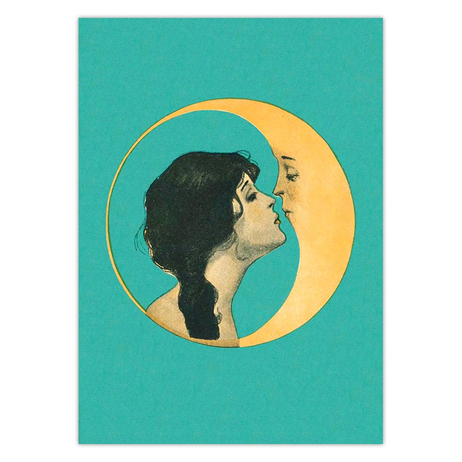 Luna Lovers Art Deco Poster Canvas Print