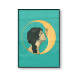 Luna Lovers Art Deco Poster Canvas Print