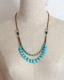 Teardrop Turquoise Stones Seed Beads Necklace