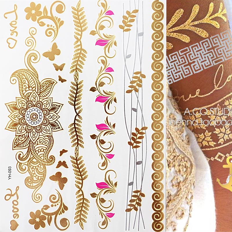 Boho Metallic Gold Feathers Festival Temporary Tattoos AU Online Store ...