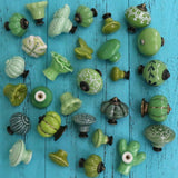 Add A Spot Of Green - One Ceramic Knob Dresser Cabinet Furniture Hardware