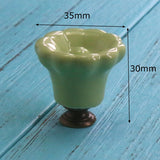 Add A Spot Of Green - One Ceramic Knob Dresser Cabinet Furniture Hardware
