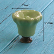 Add A Spot Of Green - One Ceramic Knob Dresser Cabinet Furniture Hardware