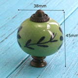 Add A Spot Of Green - One Ceramic Knob Dresser Cabinet Furniture Hardware