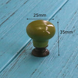 Add A Spot Of Green - One Ceramic Knob Dresser Cabinet Furniture Hardware