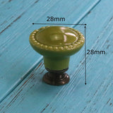 Add A Spot Of Green - One Ceramic Knob Dresser Cabinet Furniture Hardware