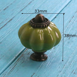 Add A Spot Of Green - One Ceramic Knob Dresser Cabinet Furniture Hardware